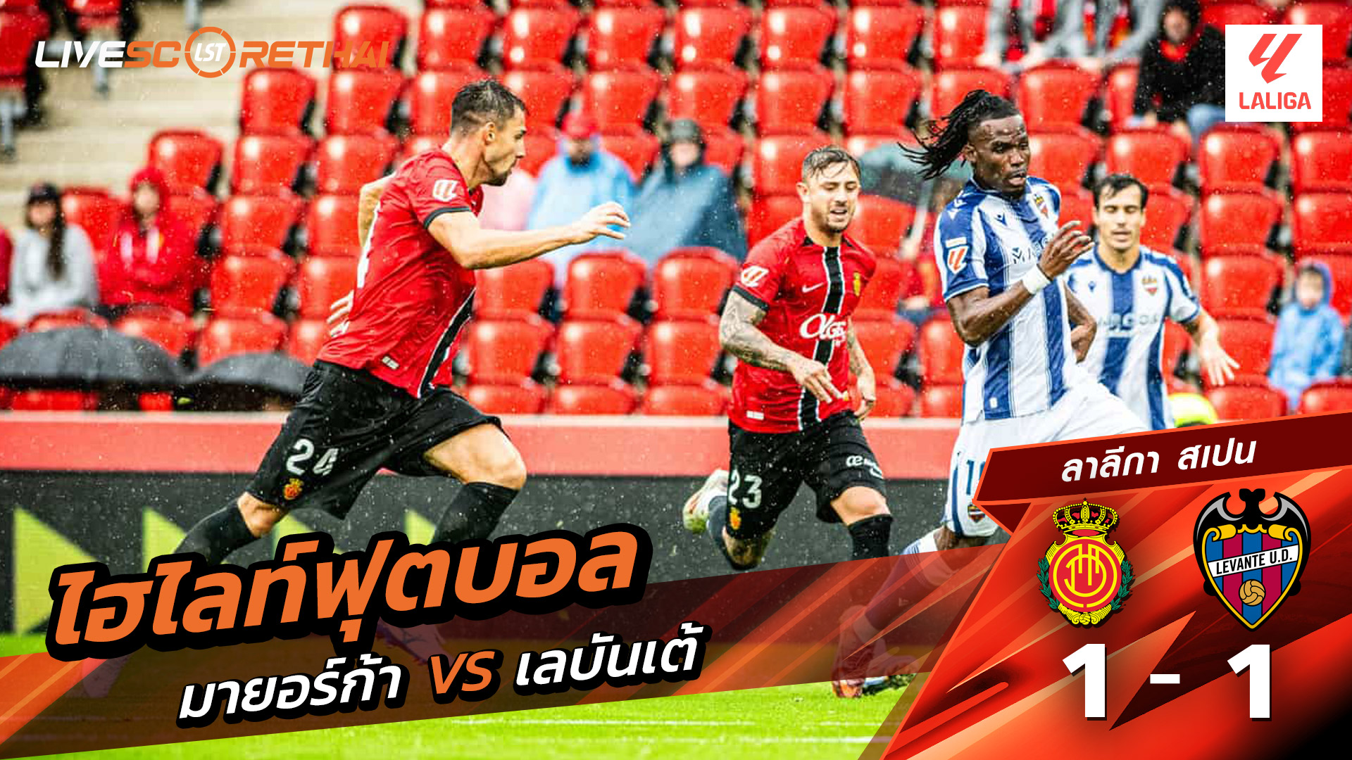 ไฮไลท์ฟุตบอล วันที่ 26 ตุลาคม พ.ศ. 68 ลาลีกา สเปน : มาจอร์กา 1-1 เลบันเต้